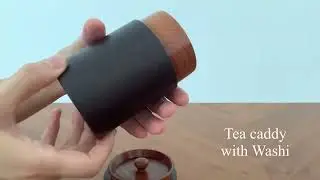 Tea caddy with Washi