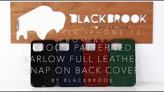 BlackBrook Croco Patterned Barlow Full Leather Snap On Back Cover Case for Apple iPhone 12 Pro Max