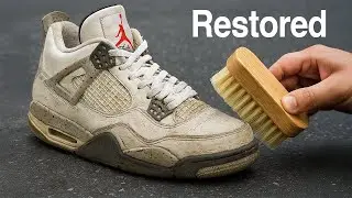 Jordan 4 Cement 2012 Restoration &ndash; Deep Cleaning & Midsole Repaint with Angelus
