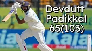 Devdutt Padikkal 65 (103) runs against England on 8 March, 2024.
