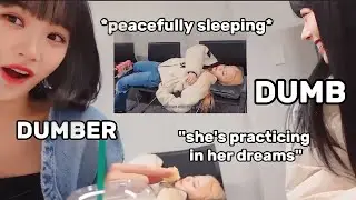 Not at Chaewon and Eunchae making fun of sleeping Yunjin