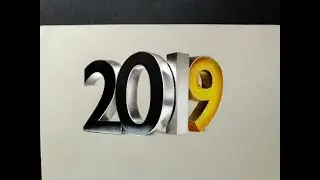 How to draw happy new year 2019 3d drawing text number 2019/ 3d drawings tutorial