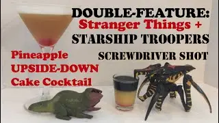 Stranger Things Squeezable Dart + Upside-Down cocktail / Galoob Starship Troopers Warrior Bug + shot
