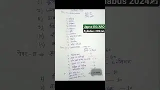 UPPSC RO ARO Syllabus 2023-24 #viral#roaro#alok