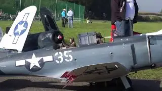 DOUGLAS SBD DAUNTLESS CORSAIR FU4 TROJAN T-28 WARBIRD FORMATION FLIGHT HAUSEN
