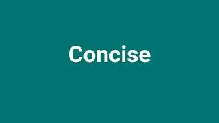 'Concise' Meaning and Pronunciation