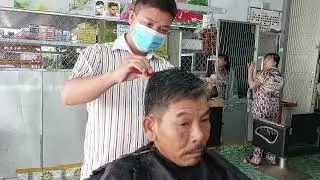 Cắt tóc nam cạo lông mặt tém râu. út nguyện tv 