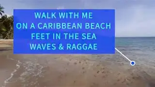 Relaxing ASMR 🐟 Walk with me on a CARIBBEAN BEACH 🐟 RAGGAE & WAVES - FEET in the SEA