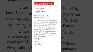 Resignation Letter/How to write formal Resignation Letter