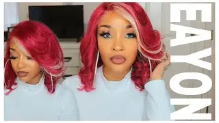 MUST HAVE!! PRE-COLORED RED BRAZILIAN BOB WIG REVIEW| FT EAYON HAIR
