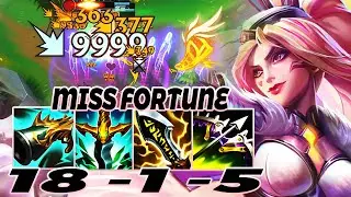 New Patch 6.3 - WILD RIFT MISS FORTUNE ADC GAMEPLAY | 18 -1 -5 MVP | MISS FORTUNE BUILD RUNES