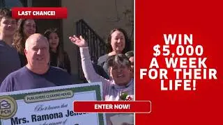 Last Chance To Enter To Win $5000 A Week For Life!