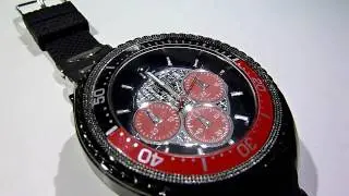 (SOLD) $45 Basic RED/BLACK Watch with silicone band - Lab Made Jewelry