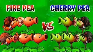 PVZ 1 Fusion 3.2 Challenge!! Team Fire Pea VS Cherry Pea VS 300 Zombie Random - Who Will Win?
