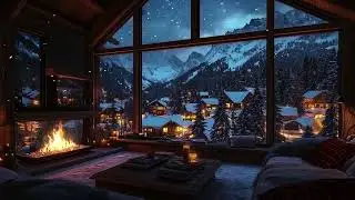 Whiteout Calm ASMR ❄️ Cozy Cabin Fireplace for Anxiety Release, Mental Healing & Restful Sleep