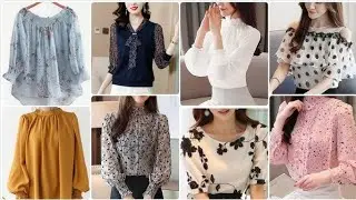 Top 50 Beautiful casual wear chiffon blouse design ideas for women 2k23 - trending chiffon blouse