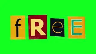 Free title on green screen background compiled from rectangles pieces of paper