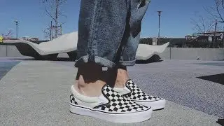 How to style with VANS CLASSIC SLIP ON  CHECKERBOARD +  UNBOXING AND REVIEW  + ON FEET