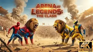 Three Superheroes Arrive With Giant Lions 🦁💥 Epic Arena Fight