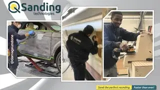 Sanding curved surfaces with Flexible Q Sanding System.