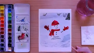 Easy Winter Landscape In Watercolor / Christmas Card Ideas