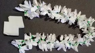 Tissue paper flower garland  . टिशू पेपर पासून फुलांचा गजरा . Waste se best 