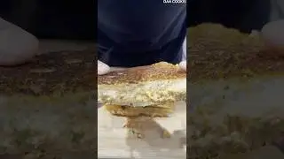 Kimchi Tuna Melt Slicing