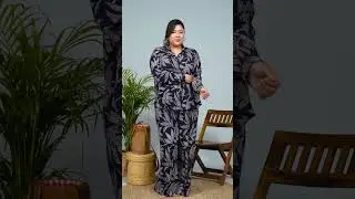 Bold Black Tropical Print Plus-Size Shirt | Oxolloxo