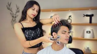ASMR Head Massage For Sleep💆🏻‍♂️ Stress Relief✨ Face Tools Used by Shivu Barber 