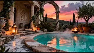 Tuscan Sunset Thermal Baths 🌅 Marble Pool Spa Ambience for Sleep, Relax, Study & Meditation