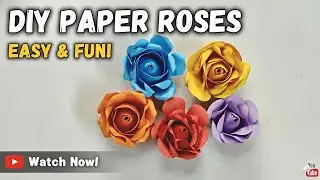 Beautiful DIY Multicolored Paper 🌹 Rose ✨ DIY Paper Flowers: Make Realistic Roses in Minutes!