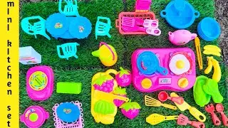 Mini Kitchen Play Set Unboxing | Tiny Kitchen Set Unboxing | Mini Food Style | DIY Mini Kitchen