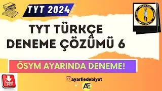 TYT 2024 Türkçe Karma Dil Bilgisi Soru Çözümü #6 / Türkçe Deneme Çözümü 📌PDF