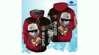 Jack Skellington Halloween Tampa Bay Buccaneers Fashion 3D Hoodie Red Black