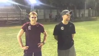Coach Rutkowski and Michael Pullano talk second day of practice
