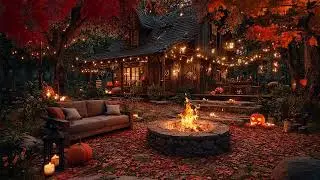 Cozy Autumn Garden Fire Ambience &ndash; Crackling Fireplace Sounds for Deep Sleep & Relaxation Nights