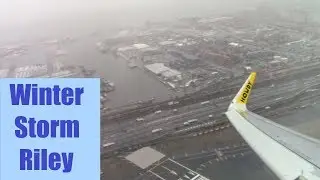 Winter Storm Riley | Spirit Airlines A321 Takeoff from Newark [HD]
