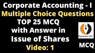 MCQ in Issue of Shares|Video-1 Corporate Accounting-I Multiple Choice Questions| UG|PG|PGTRB|UGC-NET