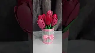 Diy Tulip Using Plastic Spoon #shorts #craft #viral #trending