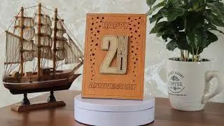 2nd Anniversary Wooden Card | Gift Ideas for 2 Year, Second, Two Years, Cotton Wedding Anniversary