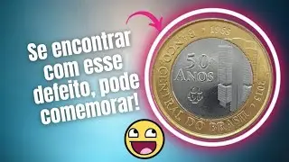 1 REAL 2015 BC 50 ANOS com DEFEITO  moeda VALIOSA!