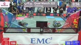VEX Worlds 2016 - VRC High School - Technology - Qual 222 (8787 9090A) 212 vs 186 (4448A 78)