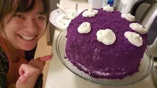 Red Ribbon Ube Overload Cake