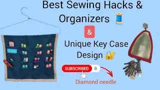 DIY thread organizer & key case with fabric ✅#diy #sewing #youtube #youtubevideo #video #viralvideo 