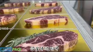 Beef steaks vacuum skin packaging machine for meat, fish, cheese portions, frozen durian