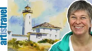 Landscape Watercolor Painting Tutorial | Step by Step Demo for Beginners. Easy.