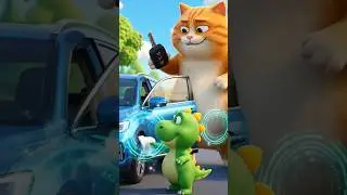 AI Animated Cat Steals Dino&rsquo;s New Jacoo Car 🦖😼🚗 #dinosaur #cartoon #catstory #aicat #orangecat