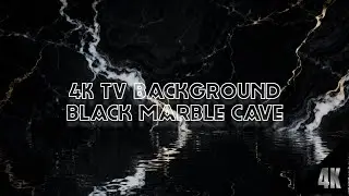 Black Marble Cave with Water Reflections | 4K TV Background
