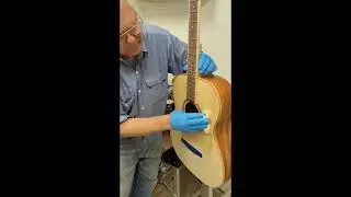 Putting The First Coat Of Polyurethane On Cherry III, A Guitar Built With All Minnesota Wood