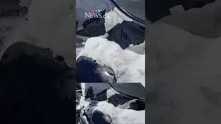 Video captures plow colliding with parked car in midtown Toronto